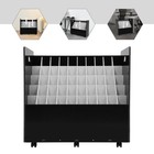 50-slot Blueprint Organizer Roll File Storage Holder Movable Roll File Cart