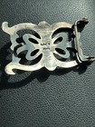 Vintage Sterling Silver Native American Navajo Cayatineto Sand Cast Belt Buckle