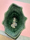 Vtg Mccoy Pottery Green Cornucopia  conch Shell Planter  vase 5   