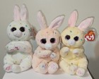Ty Beanie Baby Bellies - Cream  Meringue   Peaches 6  New Easter Bunny Rabbits