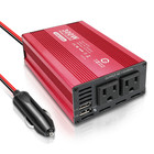 Car Power Inverter Dc 12v To Ac 110v Adapter Converter With 2 Usb 2 Outlets Usa