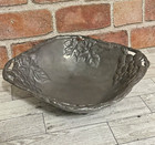 Arthur Court Lg  Metal Footed Bowl 2001 Grapes Leaves Decor Staging Prop Rental