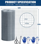 Hardware Cloth 1 2 Inch 16 In X 50 Ft 19 Gauge  Hot Dip Galvanized Mesh Rolls We