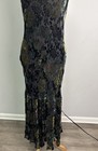 Vtg Newport News Size 10 Maxi Long Dress Velvet Silk Burnout Mermaid Hem Gown