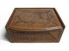 Hand Tooled Leather Jewelry Trinket Box Mayan Calendar Mexico Vintage