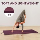 Fitvids 1 2  Thick High Density Exercise Yoga Mat  Carrying Strap  Deep Wine