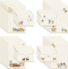 72 Pieces Cute Cat And Dog Writing Paper And Envelopes  Half Letter 8 5x5 5 I   