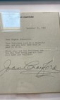 Joan Crawford Signed Thank You Christmas Letter Framed