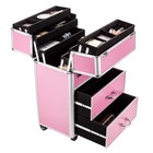 3in1pro Rolling Aluminum Makeup Case lockable Cosmetic Train Box Storage Trolley