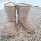 Bearpaw 2985w Elle Ll Sport Boots W  Snow Sole Sz7 Suede W  Rubber Sole Wool Bld