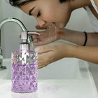 Crystal Bath Room Vanity Lotion Dispenser Pump Clear Glass Soap Bottle Silver
