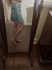 Chelsea   Violet Women s Blue A-line Denim Knee Length Skirt Button  Size 28