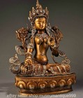 12  Old Tibetan Buddhism Copper Gilt 7 Eyes White Tara White Tara Statue