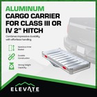Elevate Outdoor Aluminum Tray Premium Cargo Carrier For Class Iii Or Iv 2  Hitch