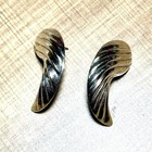 Vintage Norwegan Design Large Modernist  Sterling Silver Angel Wing Earrings