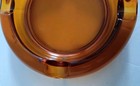 Vtg Mcm 6    Cigar Cigarette Ashtray Amber Colored Glass 4 Slot Heavy Duty