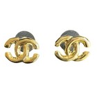 Chanel Bright Gold Geometric Edge Cc Stud Earrings Autumn 2023  ccxx007 