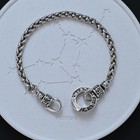 Vintage 925 Sterling Silver Bracelet Heavy Pendant Retro String Link Jewellery