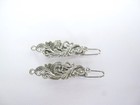 2 Extra Tiny Small Silver Metal  Filigree Barrette Hair Clip  Fine Thin Hair