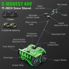 40v 17  Electric Cordless Snow Shovel Snow Thrower Snow Blower With 2  5 2ah