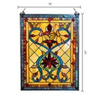 River Of Goods Fiery Hearts flowers Window Panel Stained Glass 28 In  Chain