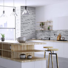 3d Falkirk Retro Iii 38 In  X 20 In  Silver Faux Brick Pvc Decorative Wall Panel