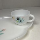 Federal Atomic Flower Milk Glass Patio Snack Set Vintage Mid-century Modern