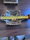 Vintage Godinger Silver Plated Candy Dish Ornate Rose Footed Bon Bon Bowl Handle