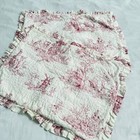 2 Vintage Toile Ruffled Pillow Shams Standard Rose Cottage Shabby Chic Cotton