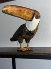 Vintage Federico Leather Toucan Sculpture Made In Mexico Mcm Folk Art Bird