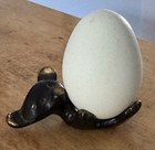 Walter Bosse Black Brass Bear Figurine Candle  Ring  Egg Holder Made In Austria