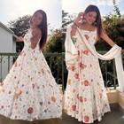 Women   s Designer Anarkali Suit Set With Dupatta   Heavy Crush Silk Embroidered