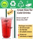Aatriet 32 Oz Clear Plastic Cups With Lids And Straws  Disposable Coffee Cups 25