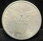 1904 S Philippines Silver 50 Centavos Au