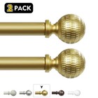 1-2pack 5 8  Telescoping Double Curtain Rods W  Reticulated Ball Finial 28 -120 