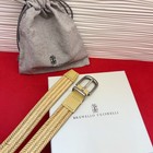 Brunello Cucinelli 2 5cm Eu80  Woven Leather Belt Antique Silver Buckle