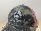 John Deere Logo Mesh Digital Camo Pink Snap Back Trucker Hat Cap Women One Size