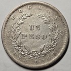 Colombia  Peso  1857  Very Fine   Cleaned  Lamination Error  Scarcer Type