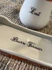 Vintage Apilco French Porcelain Cow Head Cheyenne Breakfast Tray   Creamer Set