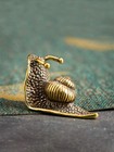 2pc Vintage Brass Snail Figurine Antique Animal Statue Home Desk Decor