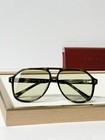Gucci Gg1443s Vintage Pilot Sunglasses Green Havana Acetate Light Green Lens