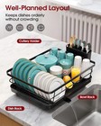 Stainless Steel Dish Drying Rack Kitchen Counter Organizer Utensil Holder Black