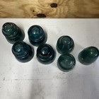 Vintage Lot 7 Aqua  blue green    Hemingray 42 Electrical Glass Insulators