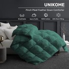Pinch Pleat Goose Feather Down Comforter - All Full queen Pinch Pleat-green