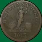 1813 Glasgow Phoenix Iron Works One Penny Conder Token Very Good Vg Coin  33851