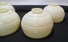 Set Of 4 Antique Custard Glass Deco Chandelier Light Fixture Slip Shades