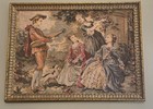 Vtg Hanging Padded European Tapestry Professionally Framed Gold 13    X 17   
