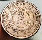 1871 Two Cent Piece 2c Ungraded Choice Us Copper Coin Cc28643