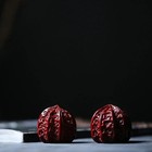 Indian Small Leaf Red Sandalwood Walnut Shaped Baoding Balls Wooden Carved Pair