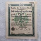 Germany Reich Bond 1922 Berlin 10 000 Marks Bond Certificate Coupons 10000